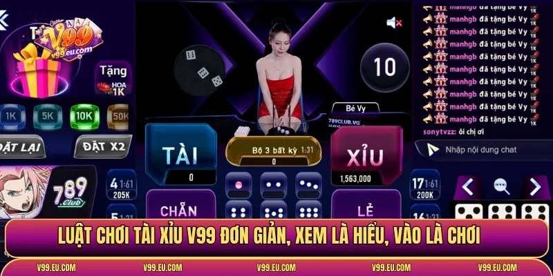 Luật chơi tài xỉu V99 đơn giản, xem là hiểu, vào là chơi